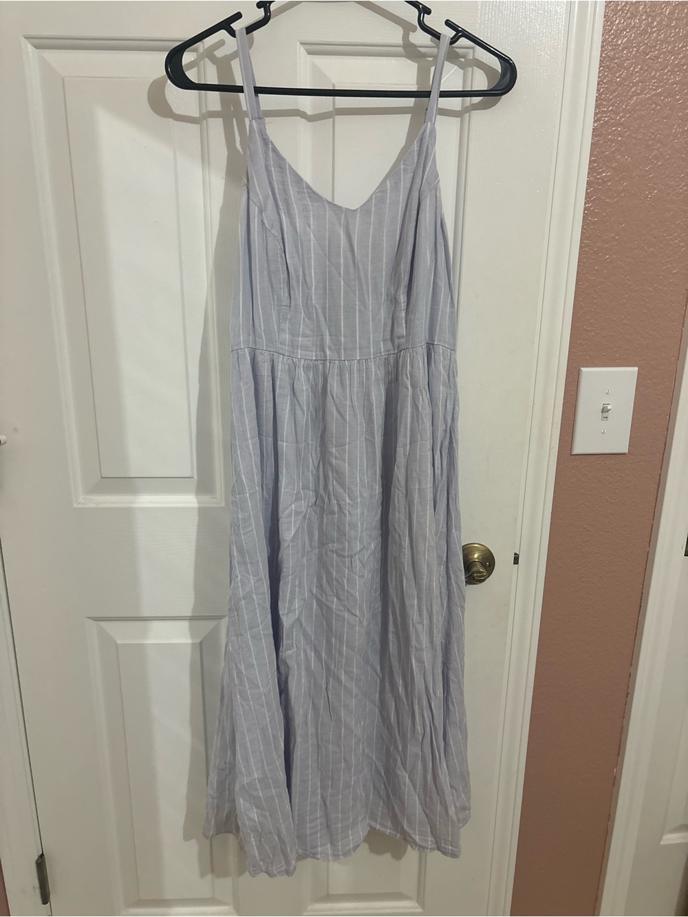 Old Navy Light Purple & White Striped Maxi Dress